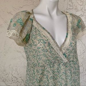 Vintage Mid-Century Lace-Trimmed Cotton Nightgown